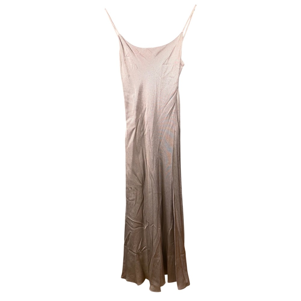 Kamisato Vintage 90s Y2K Women Slip Dress Champagne Gold Shimmer Satin